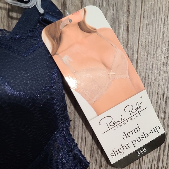 Set of 2 Navy & Red Lace Bras Size 34B - Picture 3 of 7